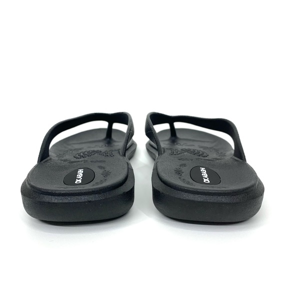 Okabashi Splash Solid Black Comfort Flip Flops Sandals Elevated Heel Size M/L - Picture 5 of 15